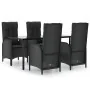 Set de muebles jardín 5 pzas con cojines ratán sintético negro von , Gartensets - Ref: Foro24-3185191, Preis: 696,44 €, Rabat...