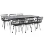 Juego de comedor de jardín 7 piezas ratán sintético negro de , Conjuntos de jardín - Ref: Foro24-3157857, Precio: 631,37 €, D...