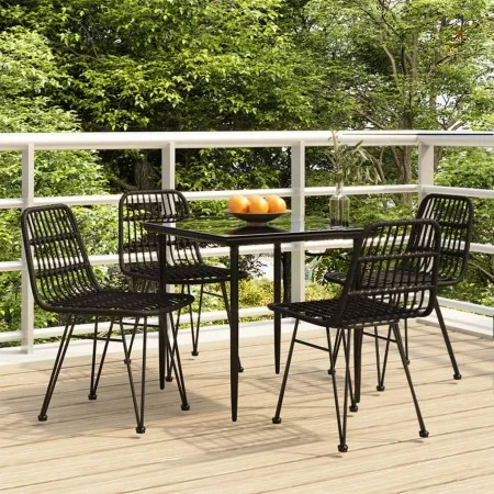 Juego de comedor de jardín 5 piezas ratán sintético negro von , Gartensets - Ref: Foro24-3157881, Preis: 378,22 €, Rabatt: %