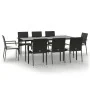 Set de comedor de jardín 9 pzas y cojines ratán sintético negro von , Gartensets - Ref: Foro24-3185124, Preis: 727,57 €, Raba...