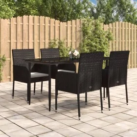 Set de muebles jardín 5 pzas con cojines ratán sintético negro von , Gartensets - Ref: Foro24-3185145, Preis: 356,83 €, Rabat...