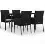 Set de muebles jardín 5 pzas con cojines ratán sintético negro by , Garden sets - Ref: Foro24-3185145, Price: 358,45 €, Disco...