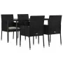 Set de muebles jardín 5 pzas con cojines ratán sintético negro by , Garden sets - Ref: Foro24-3185145, Price: 358,45 €, Disco...