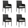 Set de muebles jardín 5 pzas con cojines ratán sintético negro by , Garden sets - Ref: Foro24-3185145, Price: 358,45 €, Disco...