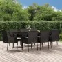Set de comedor de jardín 9 pzas y cojines ratán sintético negro de , Conjuntos de jardín - Ref: Foro24-3185147, Precio: 681,2...