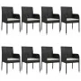 Set de comedor de jardín 9 pzas y cojines ratán sintético negro de , Conjuntos de jardín - Ref: Foro24-3185147, Precio: 681,2...