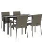 Set comedor jardín 5 pzas y cojines ratán sintético negro gris von , Gartensets - Ref: Foro24-3185139, Preis: 359,72 €, Rabat...