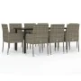 Set comedor jardín 9 pzas y cojines ratán sintético negro gris von , Gartensets - Ref: Foro24-3185164, Preis: 559,56 €, Rabat...