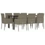 Set comedor jardín 9 pzas y cojines ratán sintético negro gris von , Gartensets - Ref: Foro24-3185164, Preis: 559,56 €, Rabat...