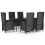 Set de comedor de jardín 7 pzas y cojines ratán sintético negro von , Gartensets - Ref: Foro24-3185172, Preis: 1,00 €, Rabatt: %