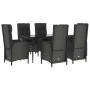 Set de comedor de jardín 7 pzas y cojines ratán sintético negro von , Gartensets - Ref: Foro24-3185172, Preis: 1,00 €, Rabatt: %