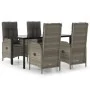 Set comedor jardín 5 pzas y cojines ratán sintético negro gris von , Gartensets - Ref: Foro24-3185201, Preis: 740,02 €, Rabat...