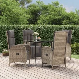 Set comedor jardín 5 pzas y cojines ratán sintético negro gris by , Garden sets - Ref: Foro24-3185185, Price: 713,90 €, Disco...