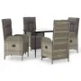 Set comedor jardín 5 pzas y cojines ratán sintético negro gris von , Gartensets - Ref: Foro24-3185185, Preis: 713,90 €, Rabat...