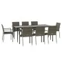 Set comedor jardín 9 pzas y cojines ratán sintético negro gris de , Conjuntos de jardín - Ref: Foro24-3185130, Precio: 669,14...