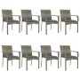 Set comedor jardín 9 pzas y cojines ratán sintético negro gris de , Conjuntos de jardín - Ref: Foro24-3185130, Precio: 669,14...