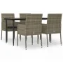 Set comedor jardín 5 pzas y cojines ratán sintético negro gris by , Garden sets - Ref: Foro24-3185151, Price: 332,34 €, Disco...