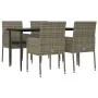 Set comedor jardín 5 pzas y cojines ratán sintético negro gris by , Garden sets - Ref: Foro24-3185151, Price: 332,34 €, Disco...