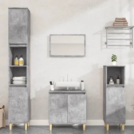 Set muebles de baño 2 piezas madera contrachapada gris hormigón by , Bathroom furniture - Ref: Foro24-3185585, Price: 172,21 ...