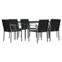 Juego comedor jardín 7 piezas y cojines ratán sintético y acero von , Gartensets - Ref: Foro24-3186944, Preis: 425,69 €, Raba...
