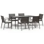 Juego comedor jardín 7 piezas y cojines ratán sintético y acero by , Garden sets - Ref: Foro24-3186978, Price: 531,25 €, Disc...