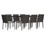 Juego comedor jardín 9 piezas y cojines ratán sintético y acero von , Gartensets - Ref: Foro24-3186950, Preis: 575,22 €, Raba...