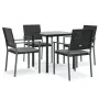 Juego comedor jardín 5 piezas y cojines ratán sintético y acero de , Conjuntos de jardín - Ref: Foro24-3187018, Precio: 266,1...