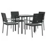 Juego comedor jardín 5 piezas y cojines ratán sintético y acero de , Conjuntos de jardín - Ref: Foro24-3187018, Precio: 266,1...