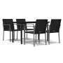 Juego comedor jardín 5 piezas y cojines ratán sintético y acero by , Garden sets - Ref: Foro24-3186959, Price: 327,85 €, Disc...
