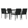 Juego comedor jardín 5 piezas y cojines ratán sintético y acero by , Garden sets - Ref: Foro24-3186959, Price: 327,85 €, Disc...