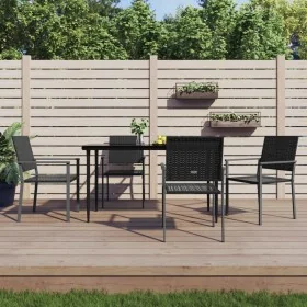 Juego de comedor para jardín 5 piezas ratán sintético y acero by , Garden sets - Ref: Foro24-3187007, Price: 268,60 €, Discou...