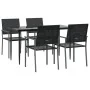 Juego de comedor para jardín 5 piezas ratán sintético y acero by , Garden sets - Ref: Foro24-3187007, Price: 269,96 €, Discou...