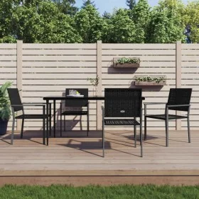Juego de comedor para jardín 5 piezas ratán sintético y acero by , Garden sets - Ref: Foro24-3187011, Price: 293,10 €, Discou...
