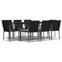 Juego comedor jardín 9 piezas y cojines ratán sintético y acero von , Gartensets - Ref: Foro24-3186952, Preis: 605,18 €, Raba...