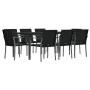 Juego comedor jardín 9 piezas y cojines ratán sintético y acero von , Gartensets - Ref: Foro24-3186952, Preis: 605,18 €, Raba...