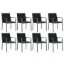 Juego comedor jardín 9 piezas y cojines ratán sintético y acero von , Gartensets - Ref: Foro24-3186952, Preis: 605,18 €, Raba...