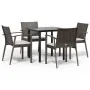 Juego comedor jardín 5 piezas y cojines ratán sintético y acero de , Conjuntos de jardín - Ref: Foro24-3186986, Precio: 348,8...