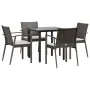 Juego comedor jardín 5 piezas y cojines ratán sintético y acero de , Conjuntos de jardín - Ref: Foro24-3186986, Precio: 348,8...