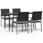 Juego comedor jardín 5 piezas y cojines ratán sintético y acero von , Gartensets - Ref: Foro24-3187005, Preis: 296,53 €, Raba...