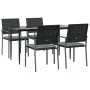 Juego comedor jardín 5 piezas y cojines ratán sintético y acero von , Gartensets - Ref: Foro24-3187005, Preis: 296,53 €, Raba...