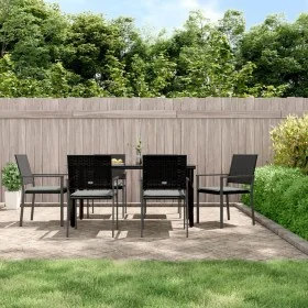 Juego comedor jardín 7 piezas y cojines ratán sintético y acero von , Gartensets - Ref: Foro24-3187026, Preis: 406,90 €, Raba...