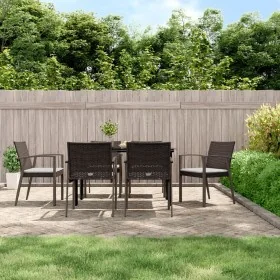 Juego comedor jardín 7 piezas y cojines ratán sintético y acero von , Gartensets - Ref: Foro24-3186990, Preis: 516,97 €, Raba...