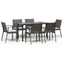 Juego comedor jardín 7 piezas y cojines ratán sintético y acero von , Gartensets - Ref: Foro24-3186990, Preis: 514,10 €, Raba...