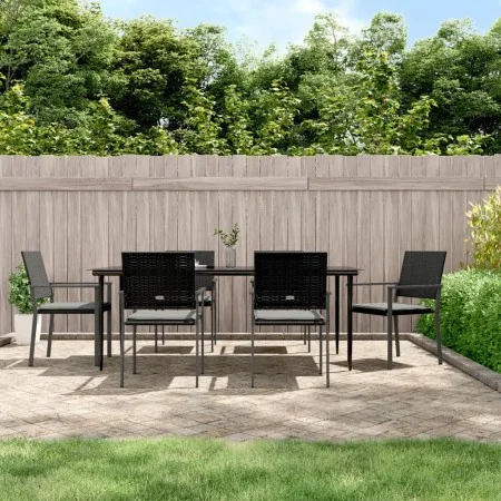 Juego comedor jardín 7 piezas y cojines ratán sintético y acero by , Garden sets - Ref: Foro24-3187013, Price: 461,12 €, Disc...