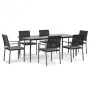 Juego comedor jardín 7 piezas y cojines ratán sintético y acero by , Garden sets - Ref: Foro24-3187013, Price: 461,12 €, Disc...