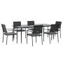 Juego comedor jardín 7 piezas y cojines ratán sintético y acero by , Garden sets - Ref: Foro24-3187013, Price: 461,12 €, Disc...