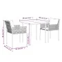 Juego comedor jardín 3 piezas y cojines ratán sintético y acero by , Garden sets - Ref: Foro24-3187051, Price: 285,17 €, Disc...