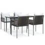 Juego comedor jardín 5 piezas y cojines ratán sintético y acero de , Conjuntos de jardín - Ref: Foro24-3187053, Precio: 414,0...