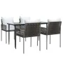 Juego comedor jardín 5 piezas y cojines ratán sintético y acero de , Conjuntos de jardín - Ref: Foro24-3187053, Precio: 414,0...