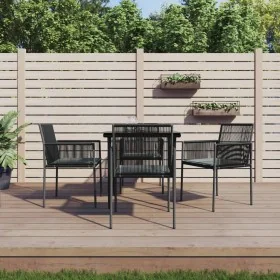 Set comedor jardín 5 pzas y cojines acero ratán sintético negro von , Gartensets - Ref: Foro24-3187066, Preis: 397,94 €, Raba...